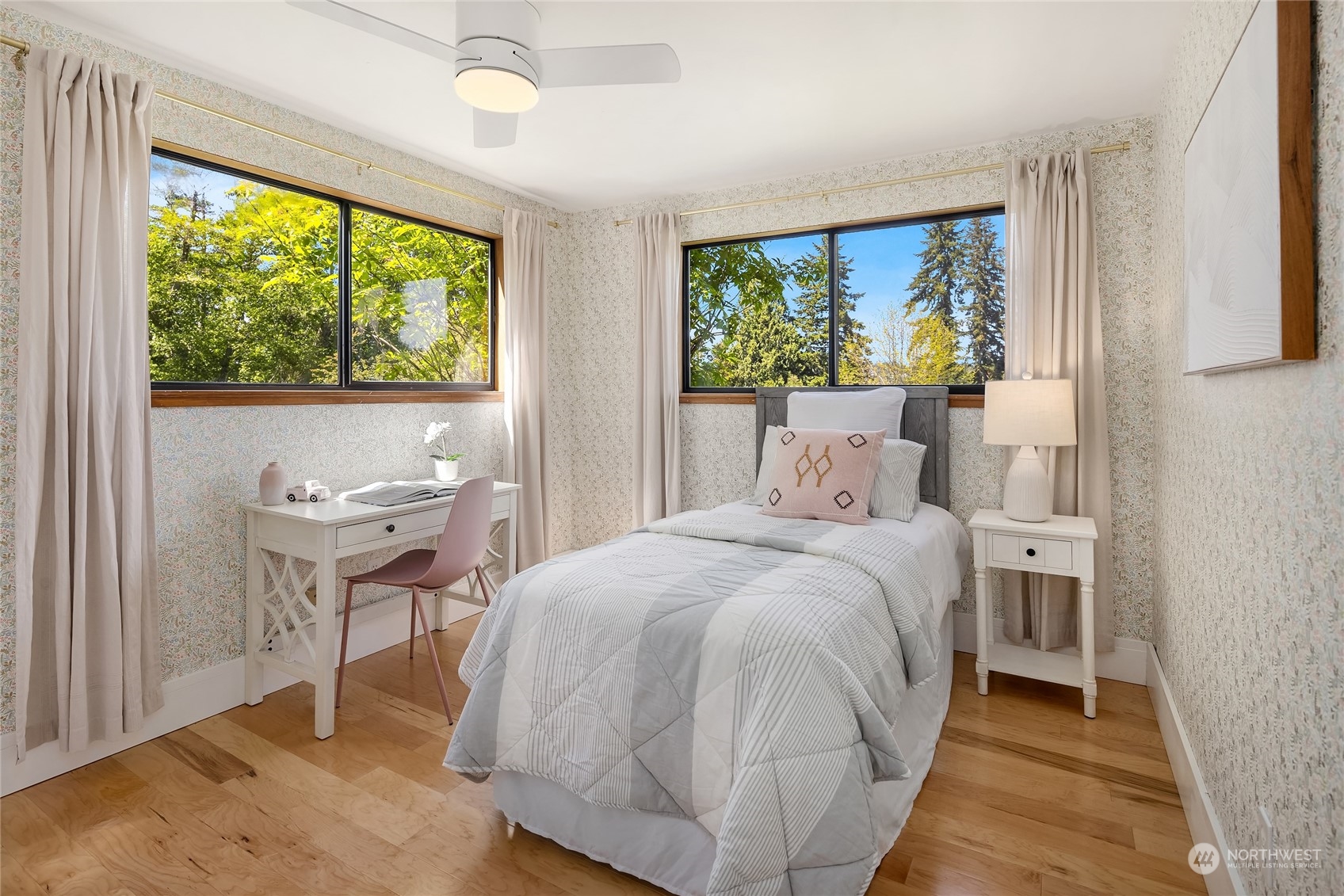 6024 Rose Loop Northeast Bainbridge Island, WA 98110 - Photo 19 of 40 a bedroom with a bed and a window