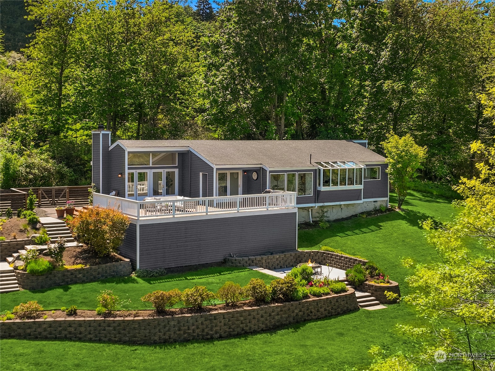 6024 Rose Loop Northeast Bainbridge Island, WA 98110 - Photo 36 of 40 a aerial view of a house with garden