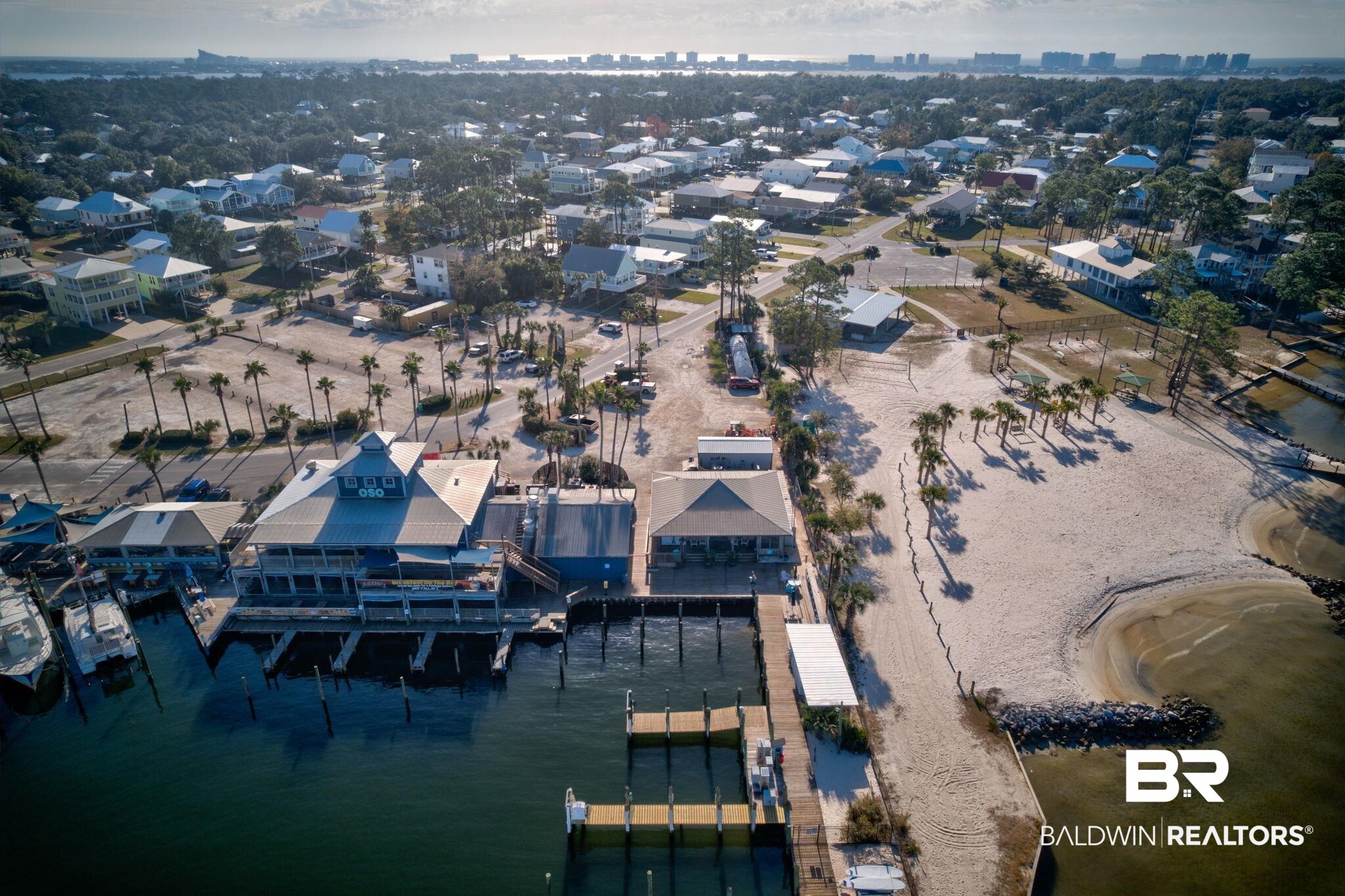 5501 Mobile Avenue Orange Beach, AL 36561 - Photo 30 of 40 Aerial view of property's location featuring nearby suburban area and a nearby body of water