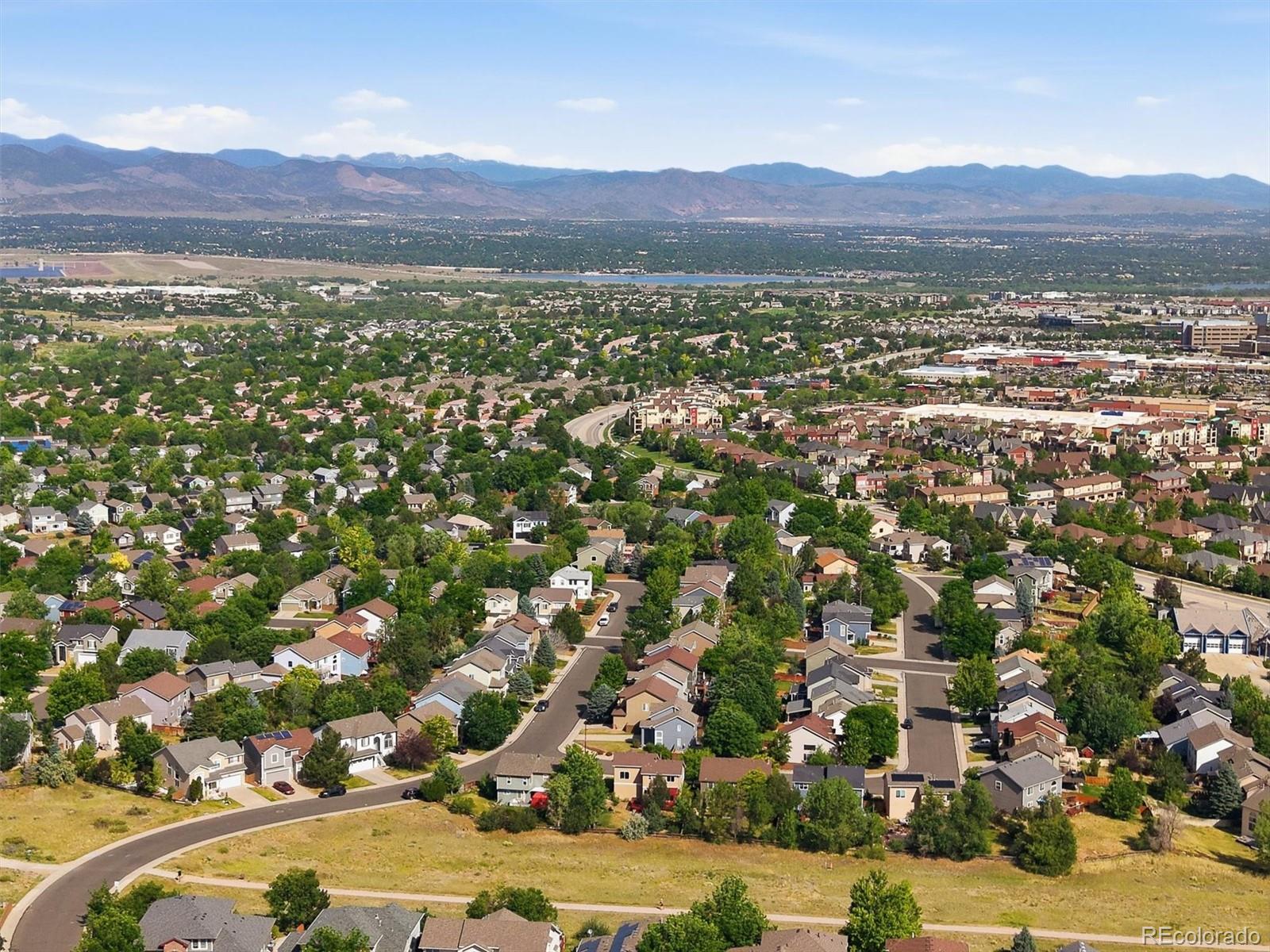 9629 Burberry Way Highlands Ranch, CO 80129 - Photo 48 of 50 an aerial view of residential house and green space