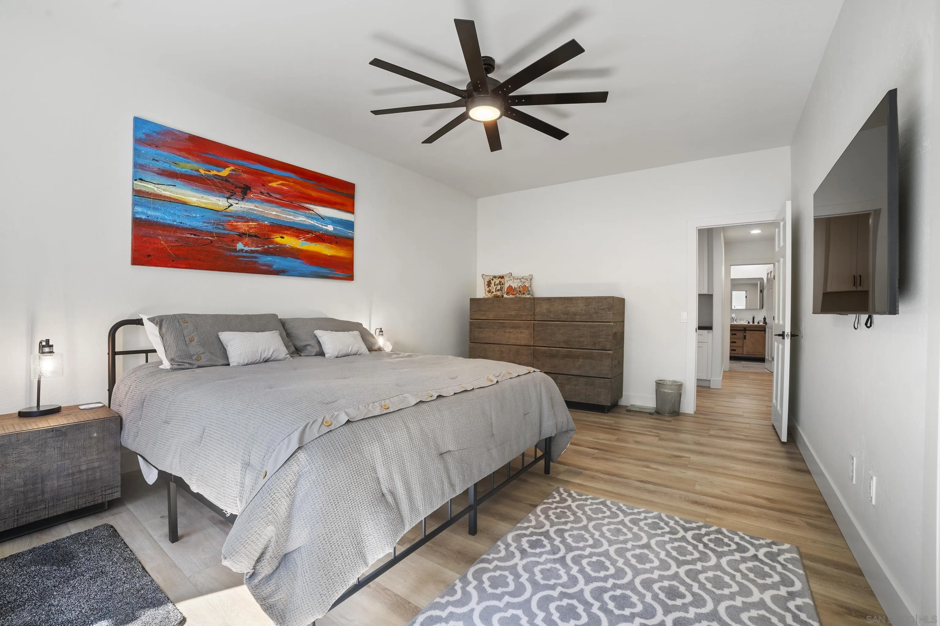 4062 La Canada Road Fallbrook, CA 92028 - Photo 32 of 63 a spacious bedroom with a bed and a rug