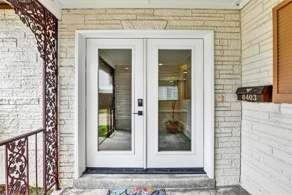 a view of a door of the house