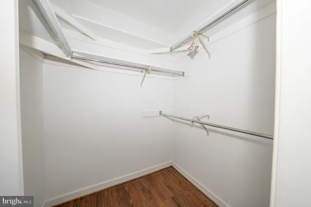 a view of a room with racks on the wall