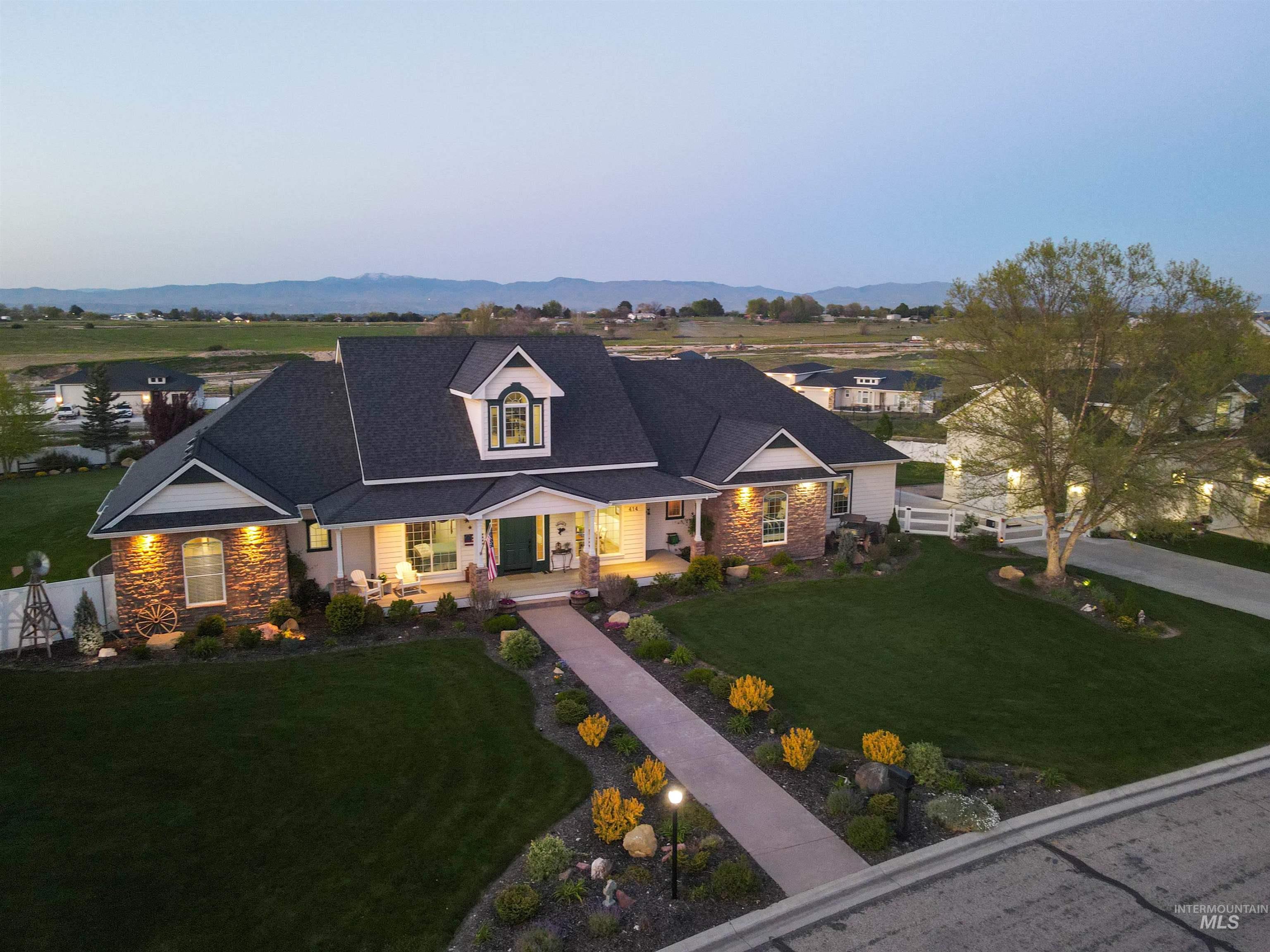 414 East Shafer View Drive Meridian, ID 83642 - Photo 1 of 50 Sensational Traditional Farmhouse with Uncompromised Views of the Boise Front! One Acre Lot... WOW!