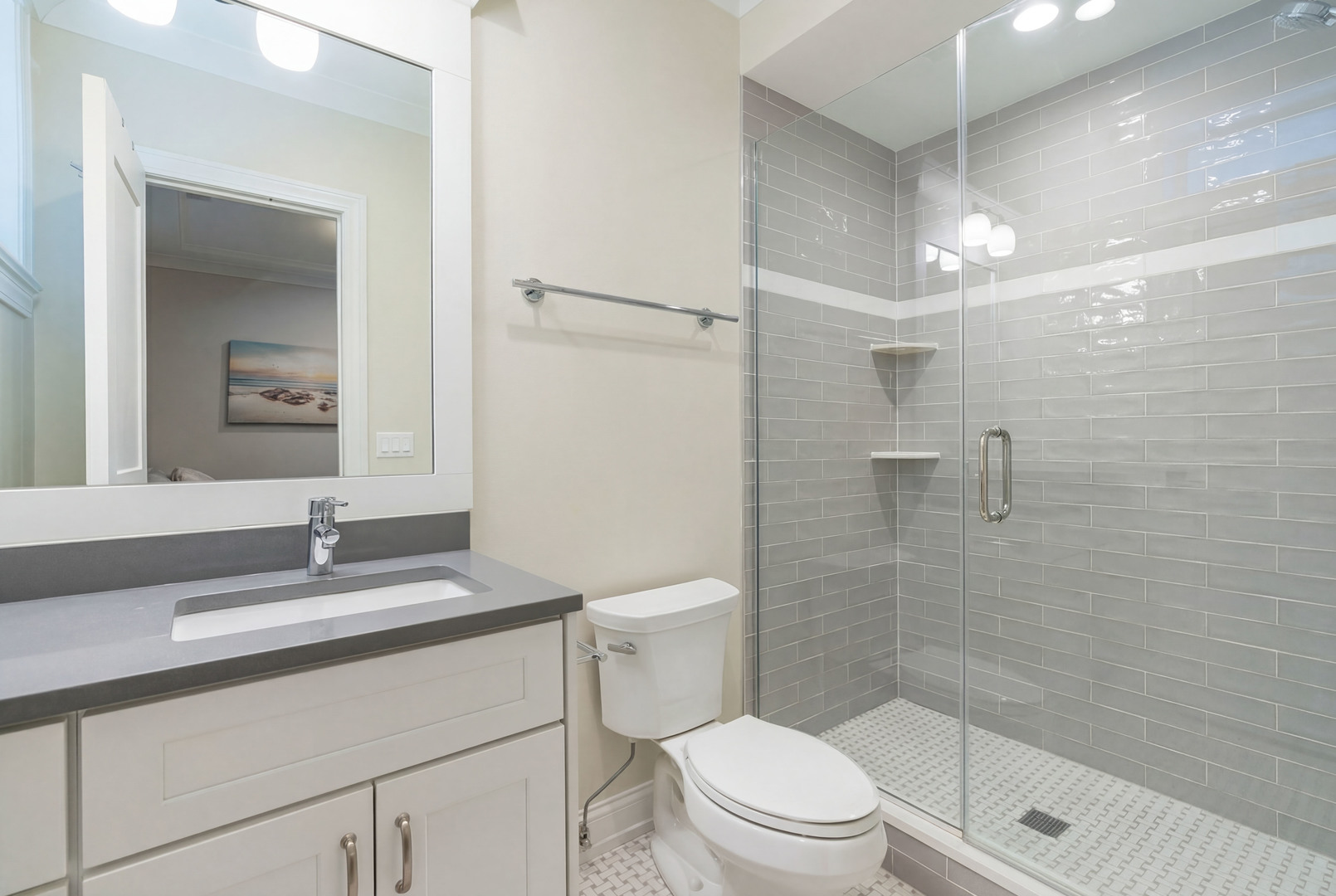 729 West Barry Avenue, Unit 1 Chicago, IL 60657 - Photo 27 of 34 a bathroom with a sink a toilet and shower