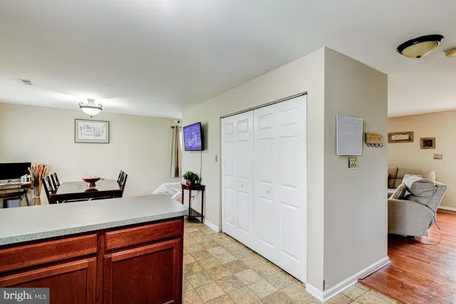 a view of a living room and hardwood floor