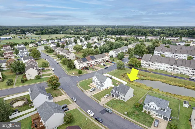 aerial view of a brick building with many windows