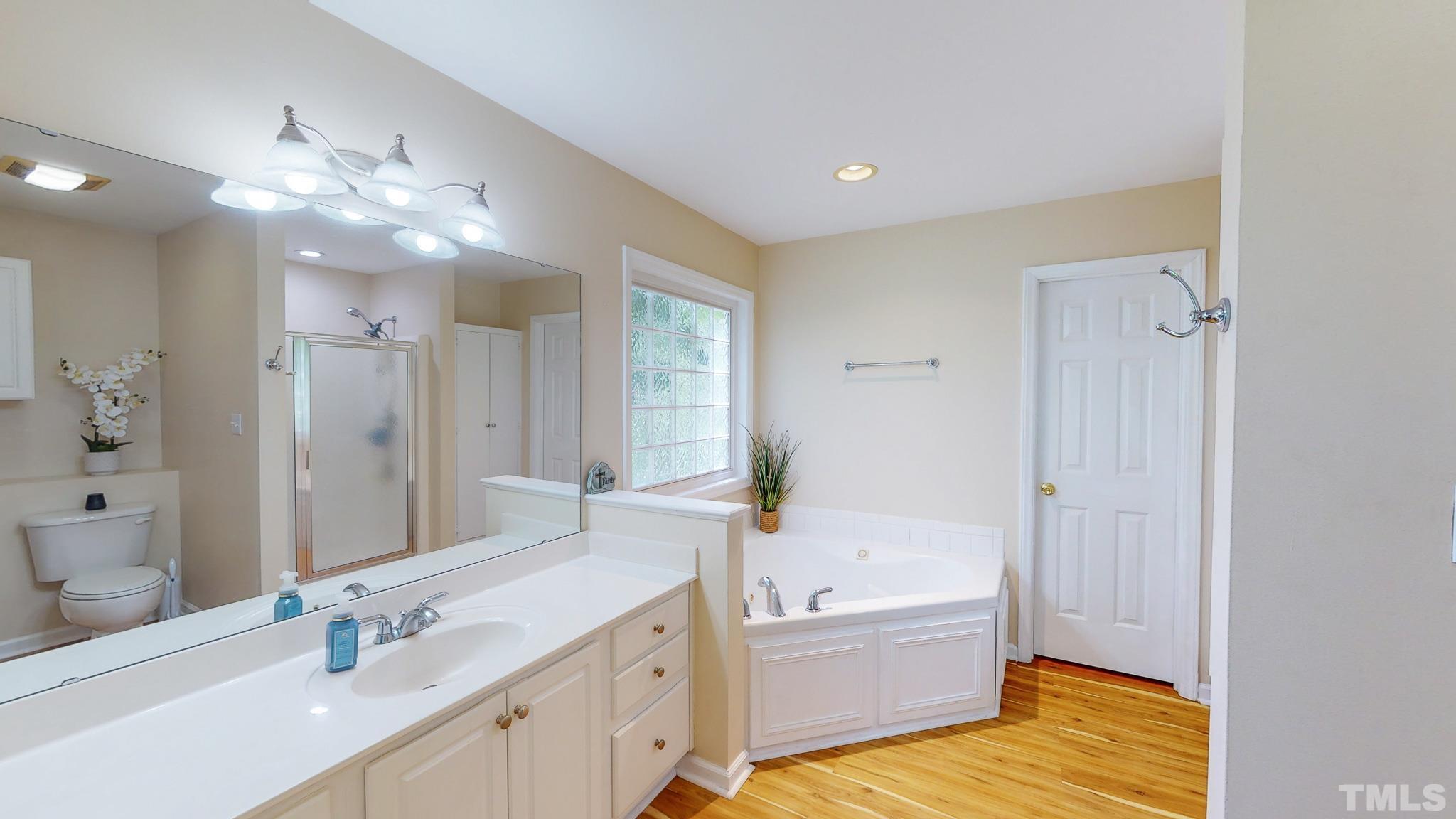 159 Punch Hill Farm Road Rougemont, NC 27572 - Photo 13 of 43 a bathroom with a tub a sink and mirror