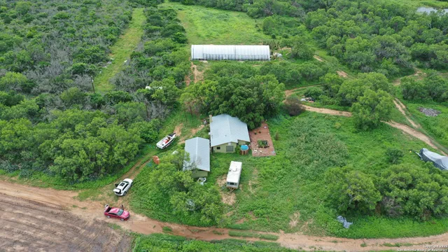 an aerial view of a house