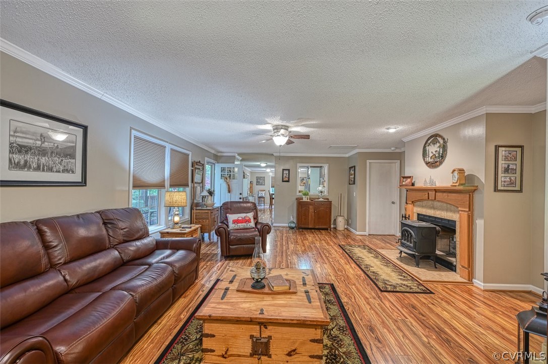 5764 Community House Road Columbia, VA 23038 - Photo 24 of 48 a living room with furniture fireplace and flat screen tv