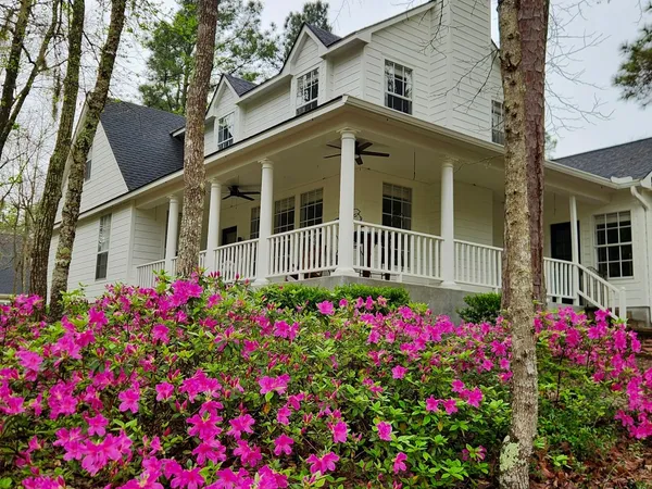 a flower garden and a flower garden