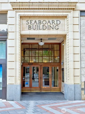 a front view of a building