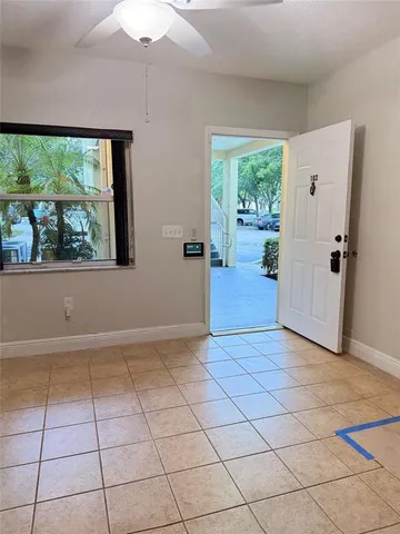 an empty room with a window