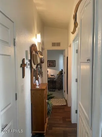 a view of a hallway with a elevator