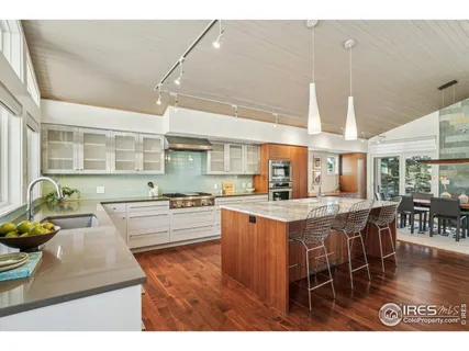 a view of outdoor space with wooden floor