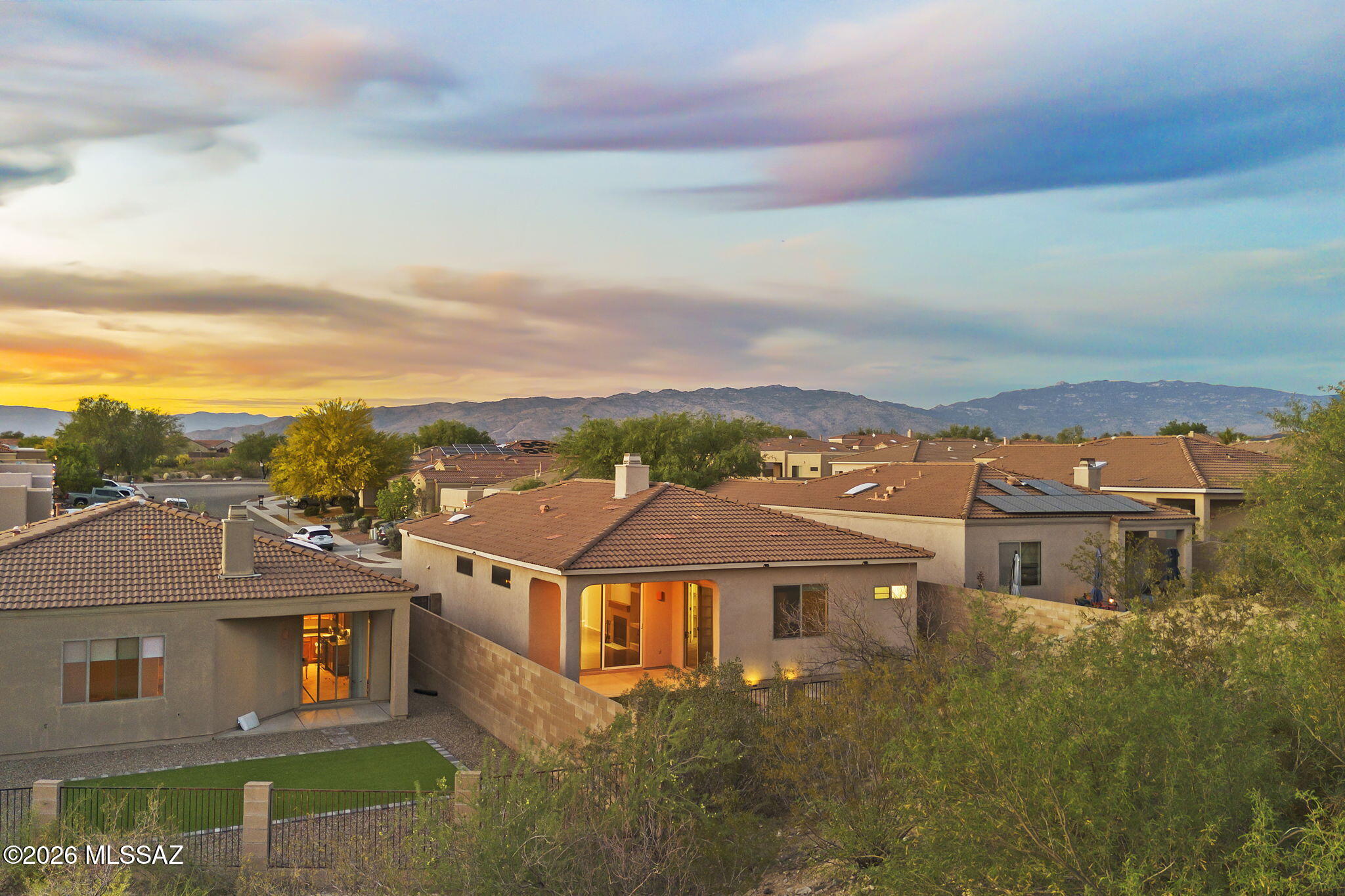 13668 East High Plains Ranch Street Vail, AZ 85641 - Photo 40 of 51 an aerial view of residential houses with a city view