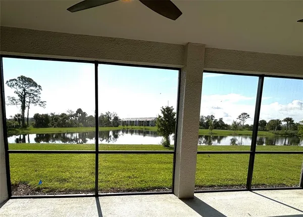 a view of a porch with a yard