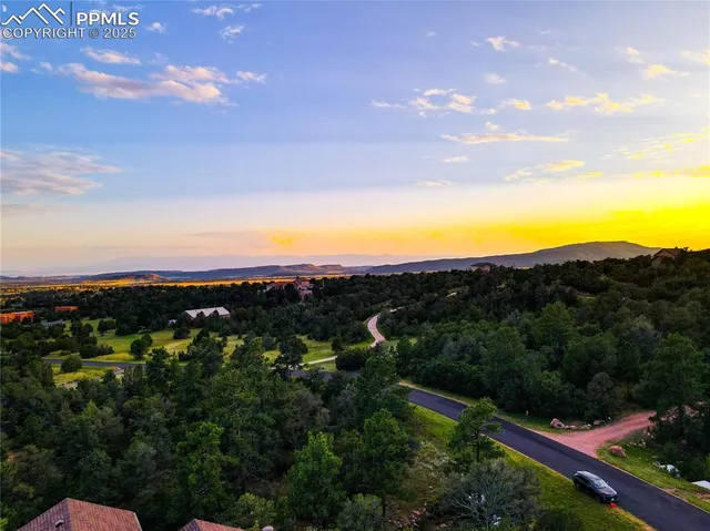 a view of a city with sunset view
