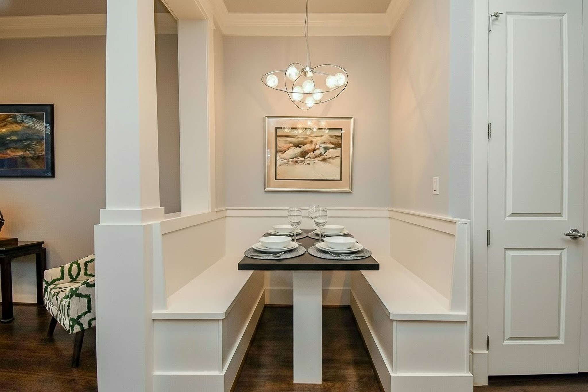 1036 Kern Street Houston, TX 77009 - Photo 19 of 47 Here the breakfast nook has been virtually staged to show a casual dining setting. Custom seat cushions for the benches would be super easy to do!