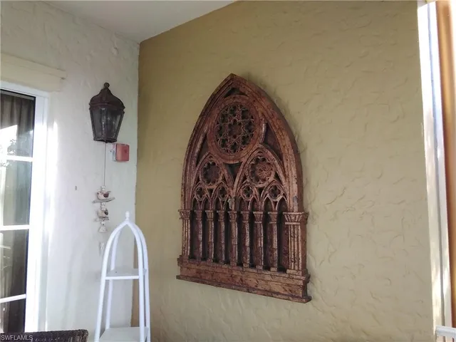 a view of wooden door