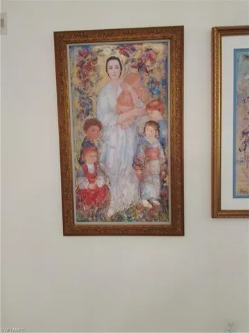 a view of a painting on a wall