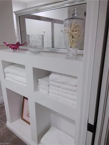 a room with a mirror