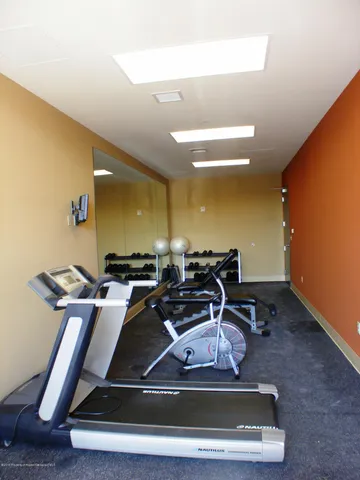 a room with gym equipment
