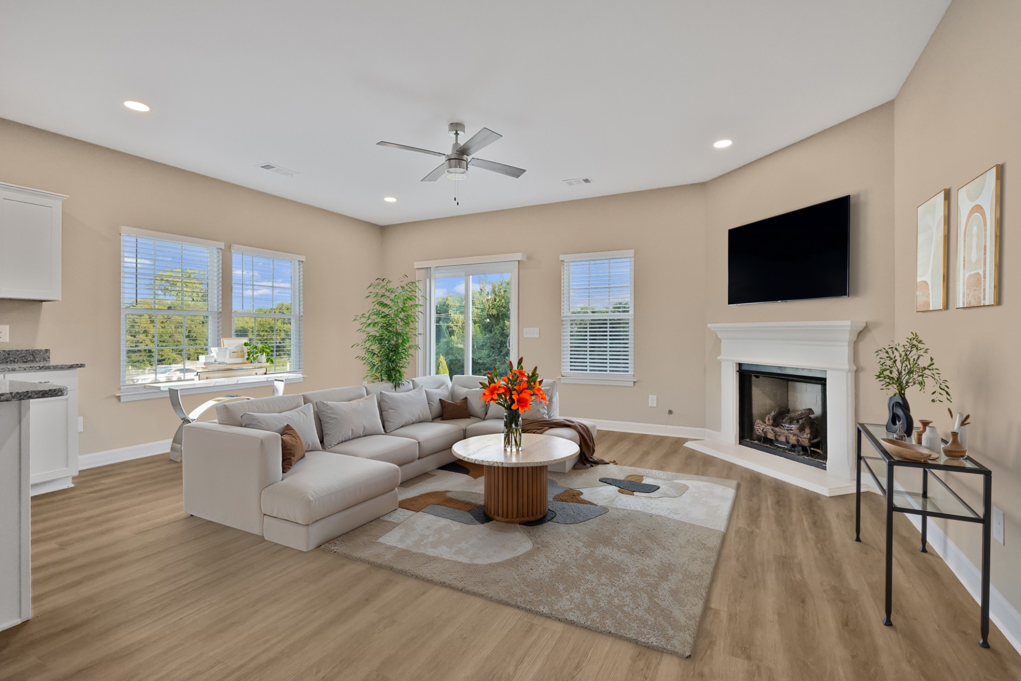890 Blessing Way Gallatin, TN 37066 - Photo 7 of 19 a living room with furniture a fireplace and a flat screen tv