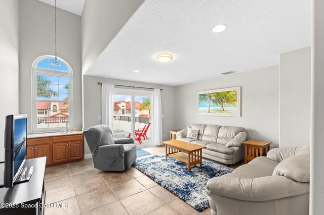 a view of a balcony with an outdoor space