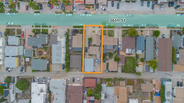 an aerial view of a house