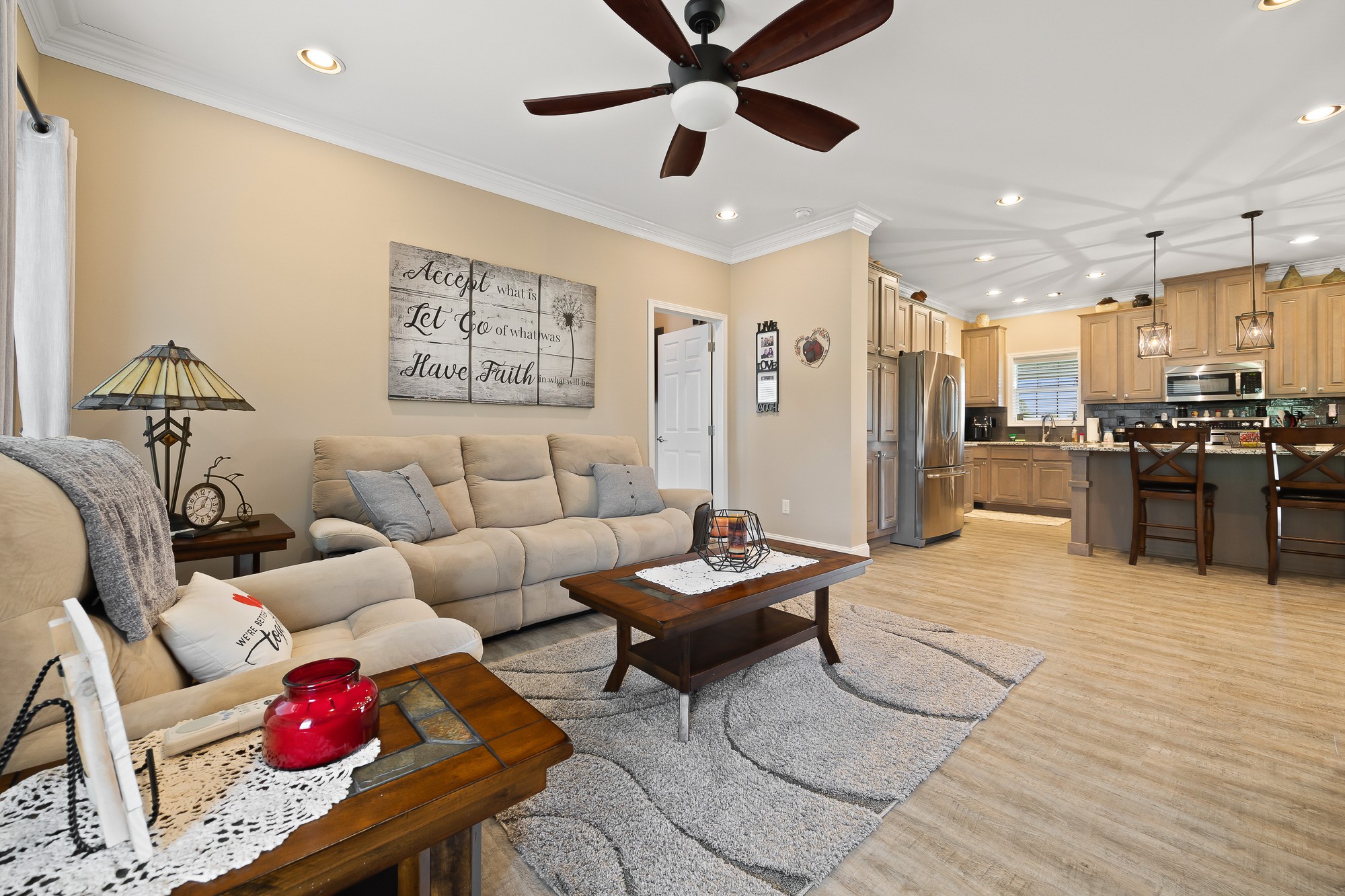 103 Molten Lane Hilham, TN 38568 - Photo 5 of 39 a living room with furniture and kitchen view