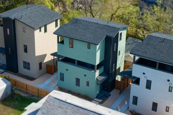 an aerial view of a house
