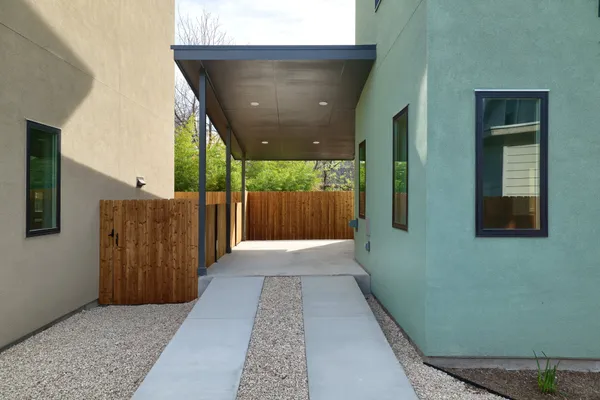 a view of a house with wooden floor