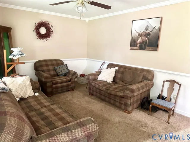a living room with furniture and a couch