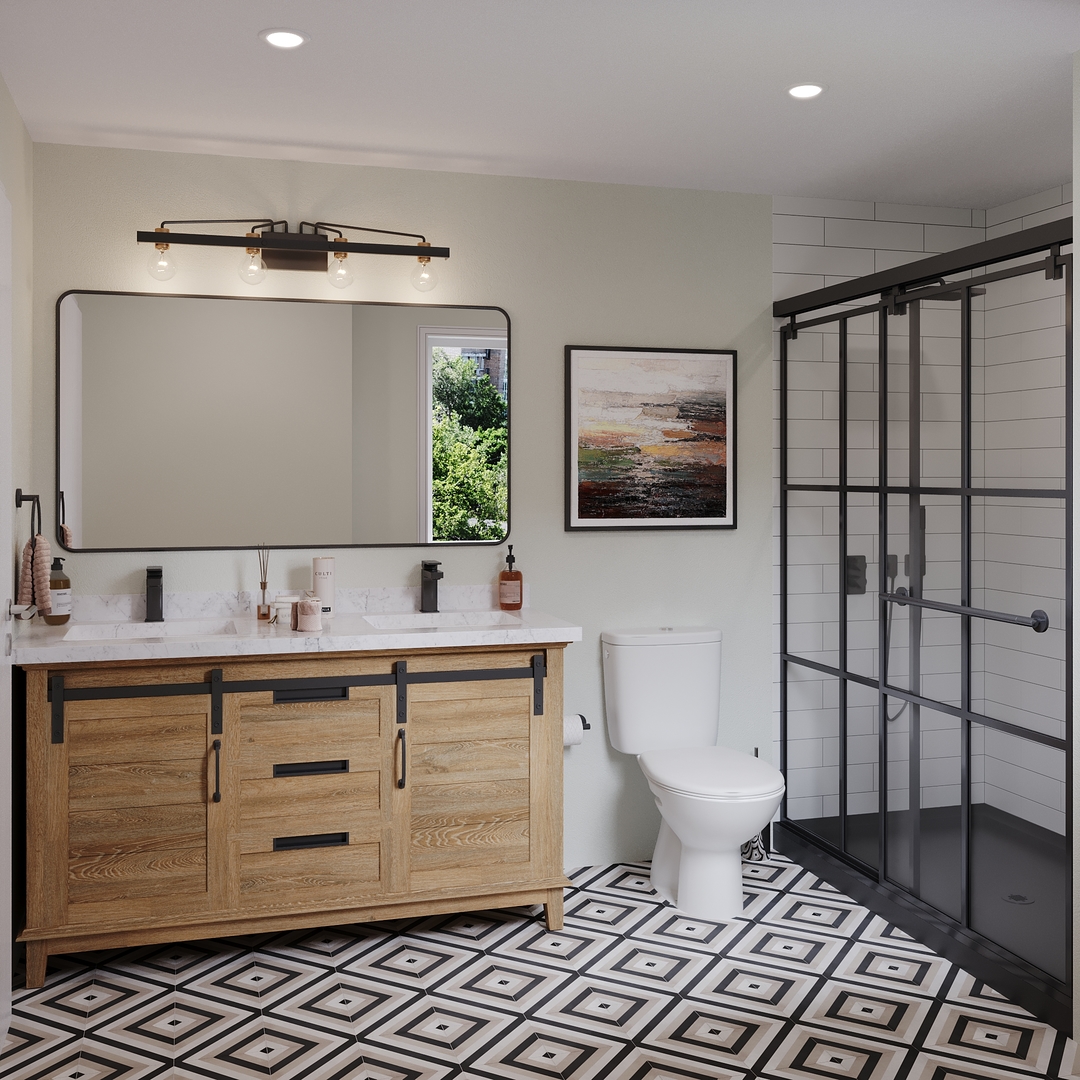 425 Bloom Street, Unit U Highland Park, IL 60035 - Photo 5 of 8 a bathroom with a sink mirror vanity and toilet