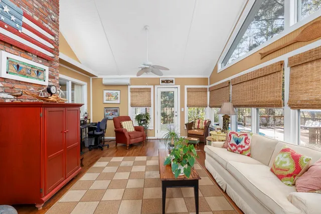 a living room with furniture