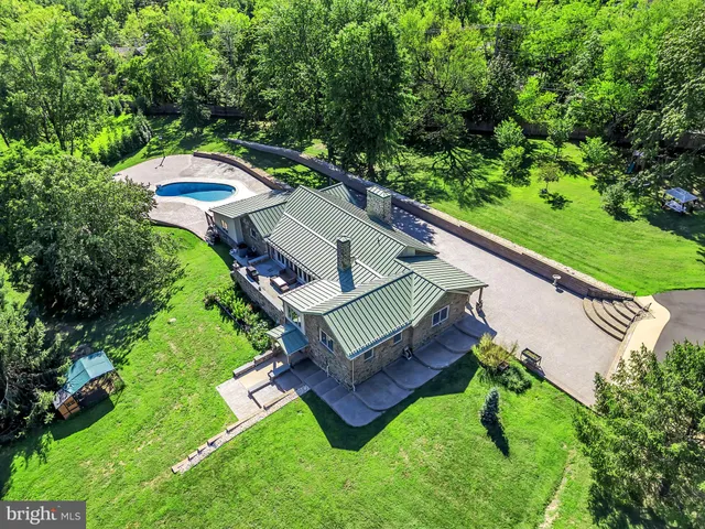 an aerial view of a house