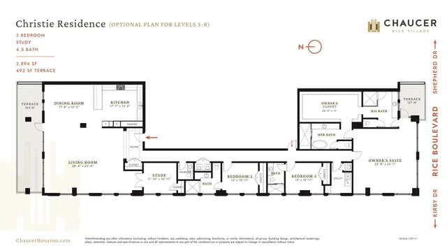 $3,700,000 | 2360 Rice Boulevard, Unit 803, Houston, TX 77005
