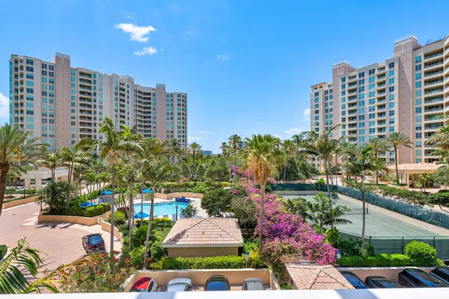 a view of a city with tall buildings