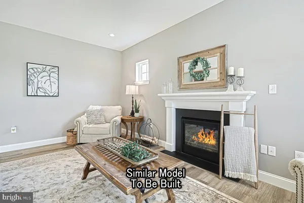 a living room with furniture a rug and a fireplace