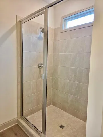 a bathroom with a shower