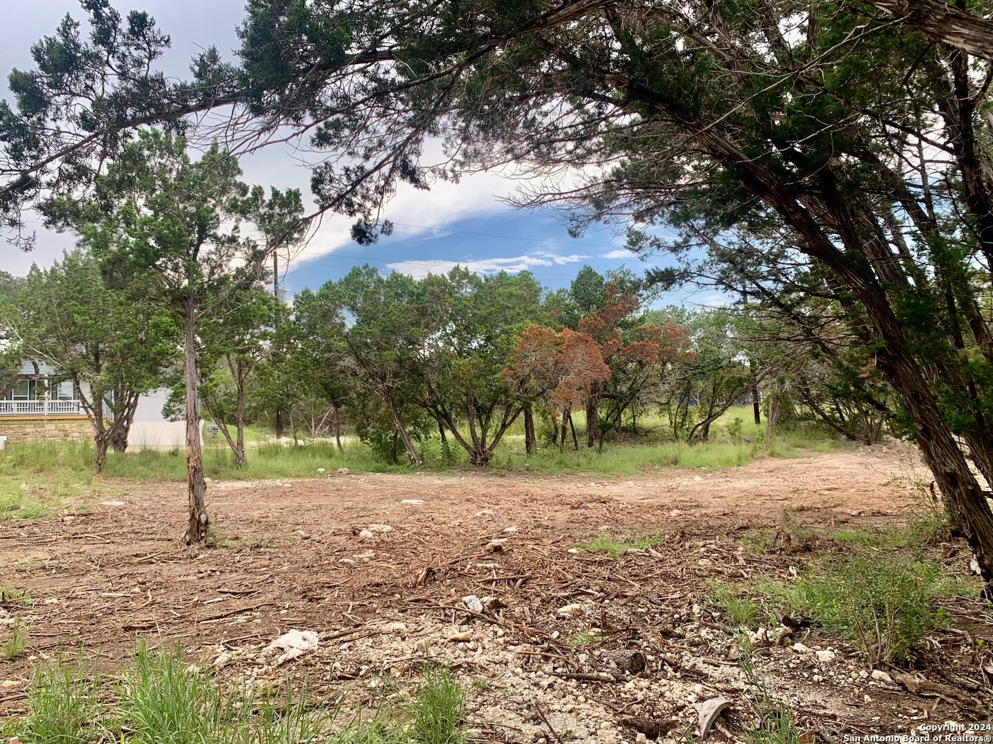 a backyard of a house with lots of green space