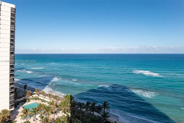 a view of an ocean from a balcony