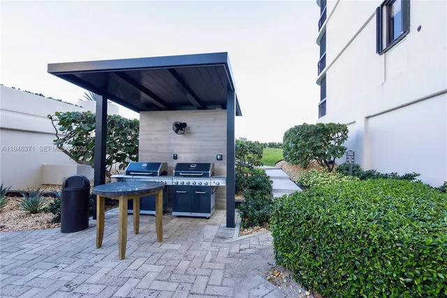 a view of an outdoor sitting area