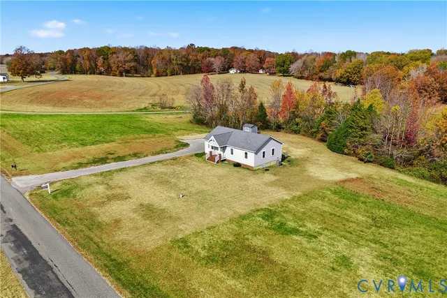 a view of a backyard with mountain view