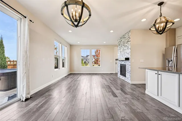 a view interior of a house with wooden floor