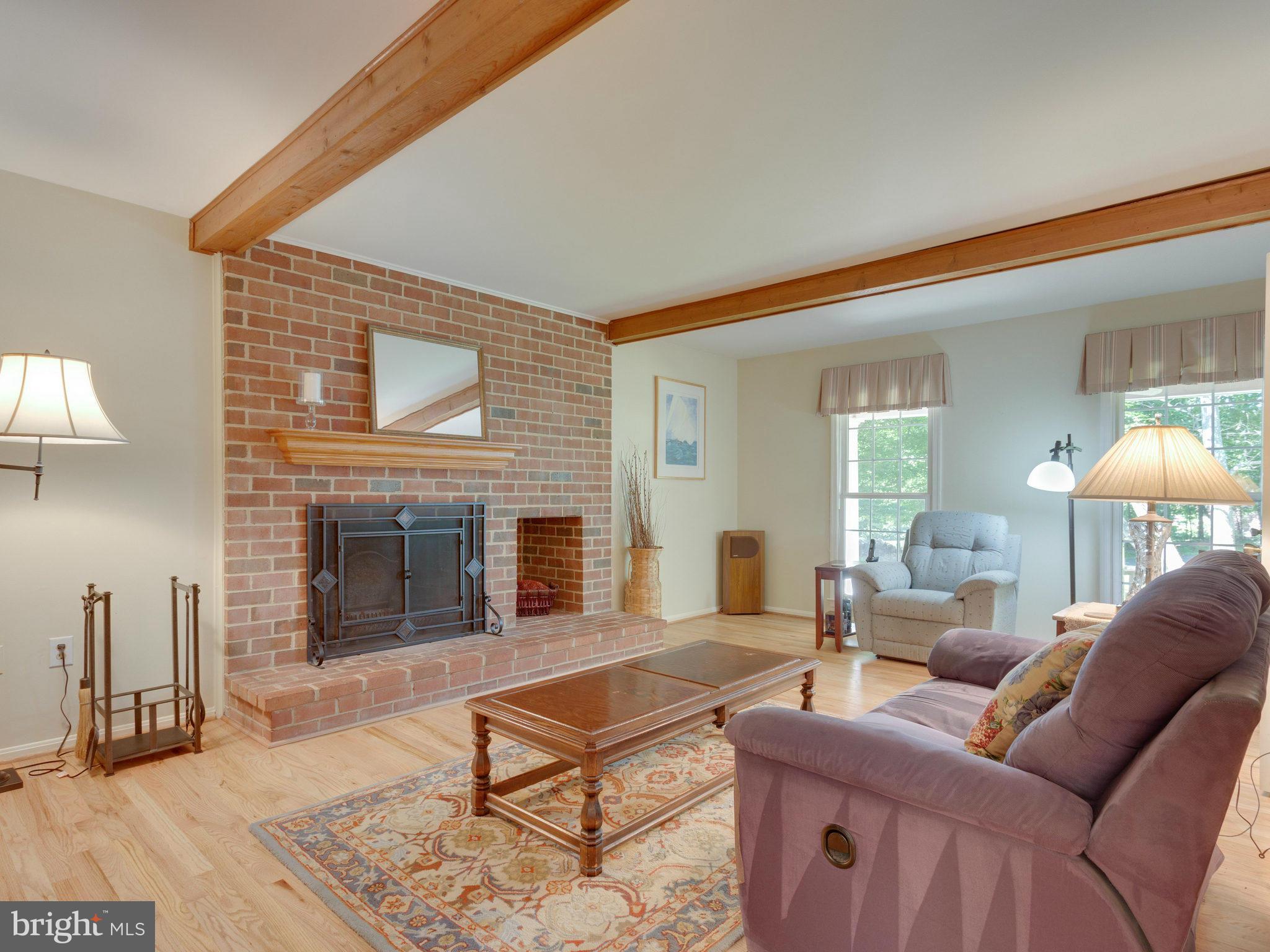 10936 Blue Roan Road Oakton, VA 22124 - Photo 12 of 30 Family Room w Brick Hearth Fireplace