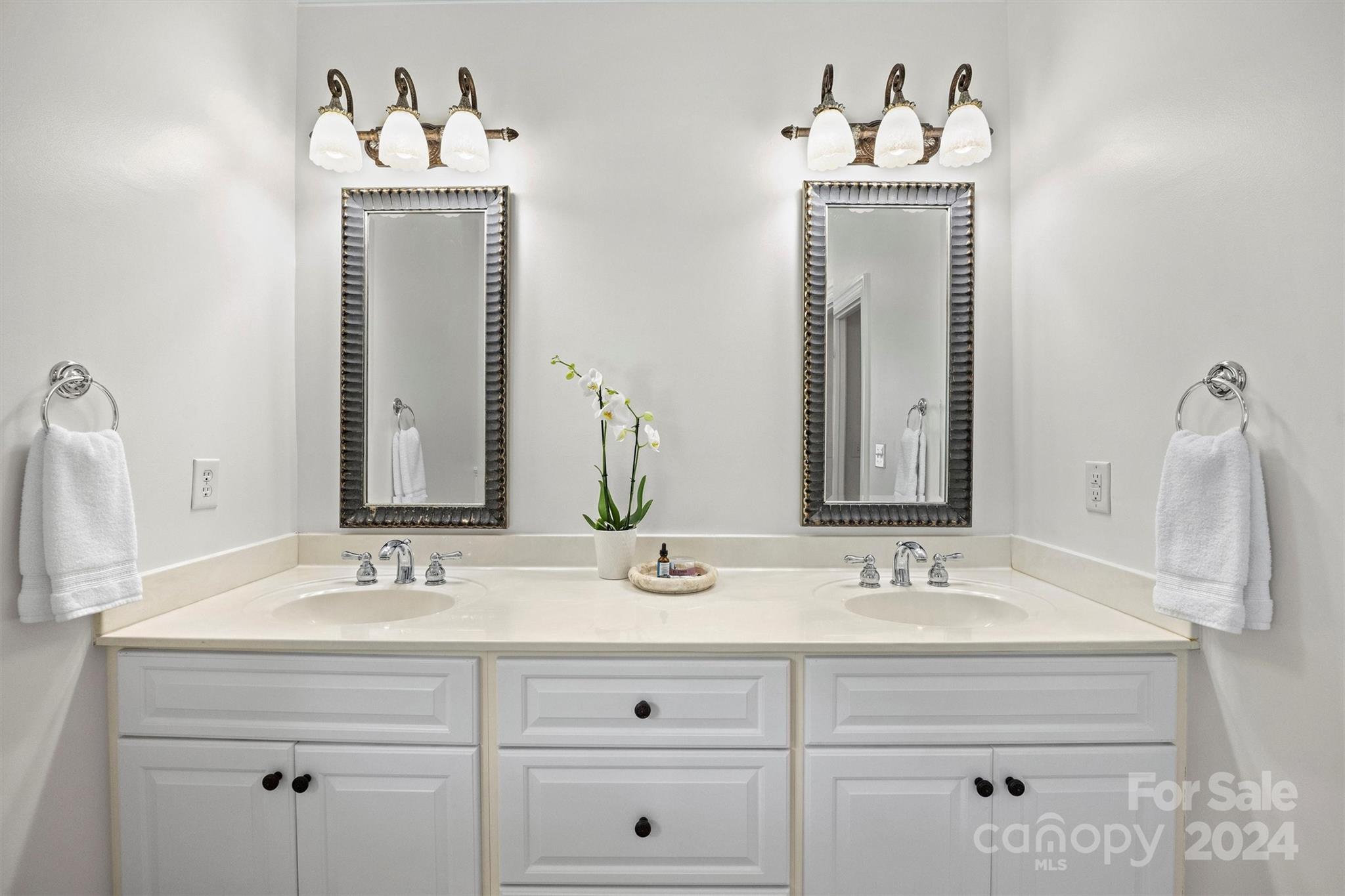 813 Millbrook Road Charlotte, NC 28211 - Photo 30 of 47 a bathroom with vanity a sink and a mirror