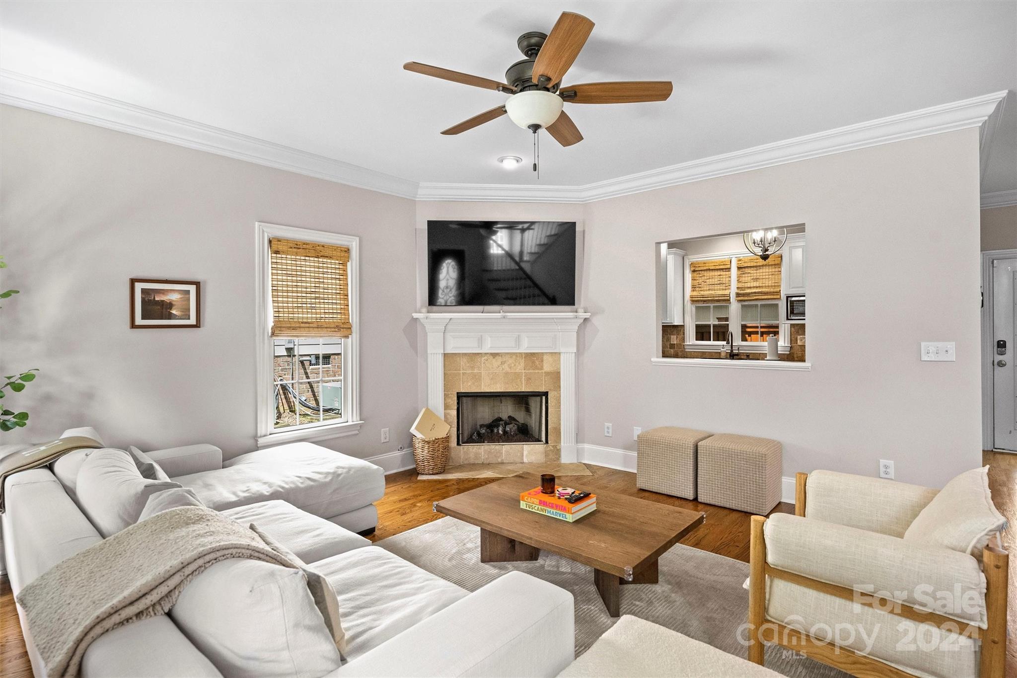 813 Millbrook Road Charlotte, NC 28211 - Photo 10 of 47 a living room with furniture fireplace and window