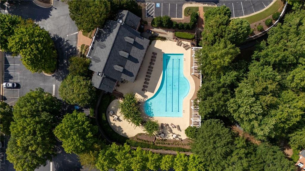 4727 Ivy Ridge Drive Southeast Atlanta, GA 30339 - Photo 34 of 35 an aerial view of a house with garden space and trees